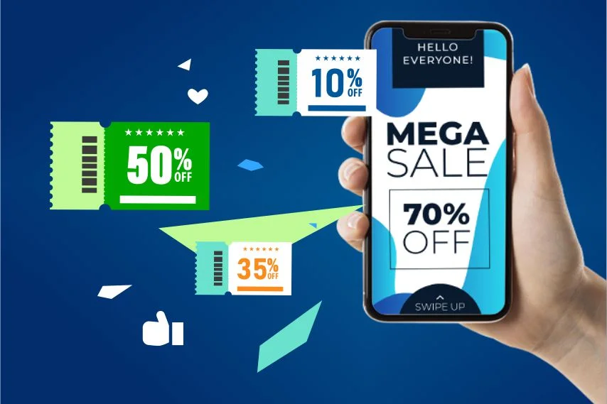 Mega sale screen on a mobile