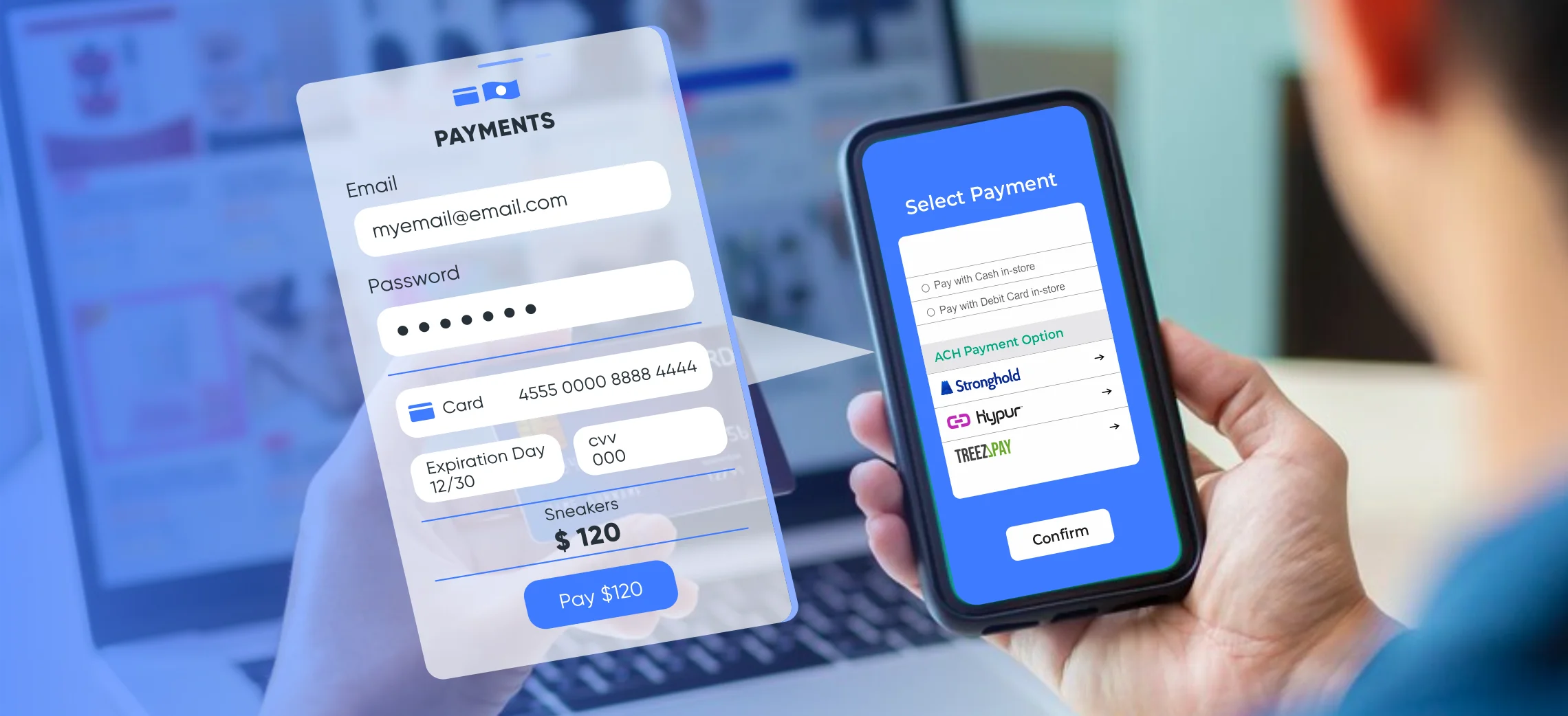 Payments screen on a mobile